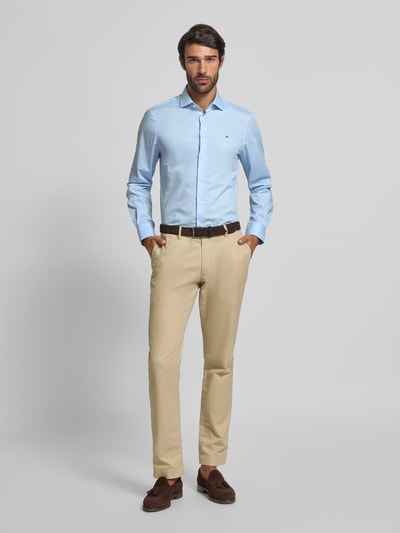 Tommy Hilfiger Tailored Slim fit zakelijk overhemd van puur katoen Bleu - 1