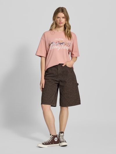 Review Oversized T-shirt met motiefprint Oudroze - 1