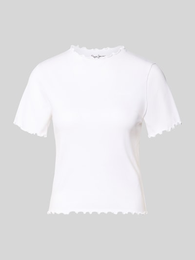 Pepe Jeans Slim Fit T-Shirt aus Baumwoll-Mix Modell 'NORA' Weiss 2