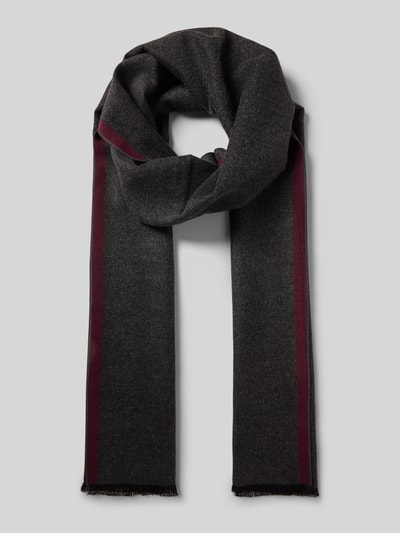 Christian Berg Men Sjaal met rafels Bordeaux - 1
