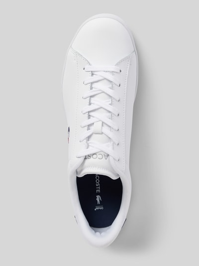 Lacoste Sneakersy skórzane z wyhaftowanym logo model ‘CARNABY’ Biały 4