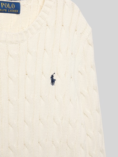 Polo Ralph Lauren Teens Gebreide pullover met ribboorden Offwhite - 2