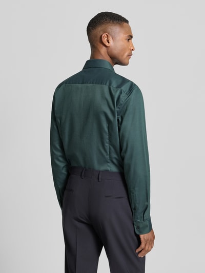 Jake*s Slim fit zakelijk overhemd van katoen met kentkraag Rietgroen - 5