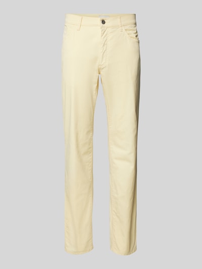 Brax Regular fit chino in 5-pocketmodel, model 'ULTRALIGHT' Lichtgeel - 1