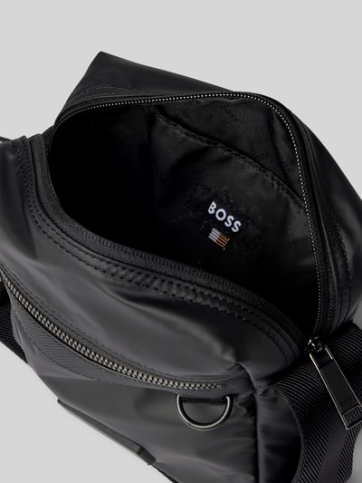 BOSS Torba na ramię z detalami z logo model ‘Iann’ Czarny 4