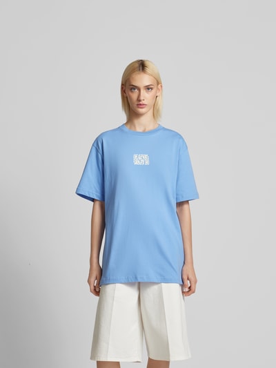 OH APRIL Oversized T-Shirt mit Label-Print Hellblau 4