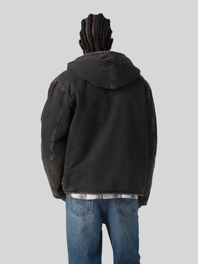 Levi's® Loose Fit Jacke aus Denim mit Kapuze und Innenfutter Black 5