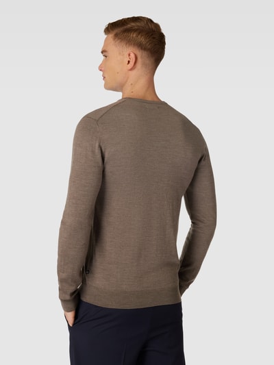 Matinique Gebreide pullover in gemêleerde look, model 'Margrate' Middenbruin gemêleerd - 5