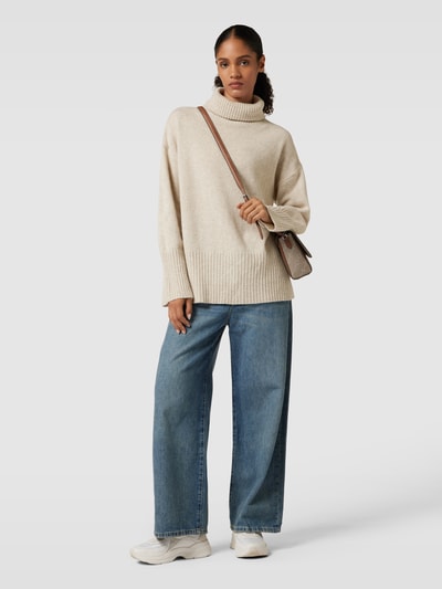 Gant Oversized Strickpullover mit Rollkragen Sand 1