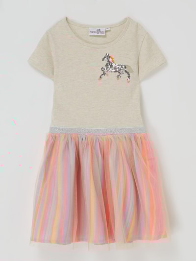 Happy Girls Kleid mit Pailletten-Motiv Sand meliert 1