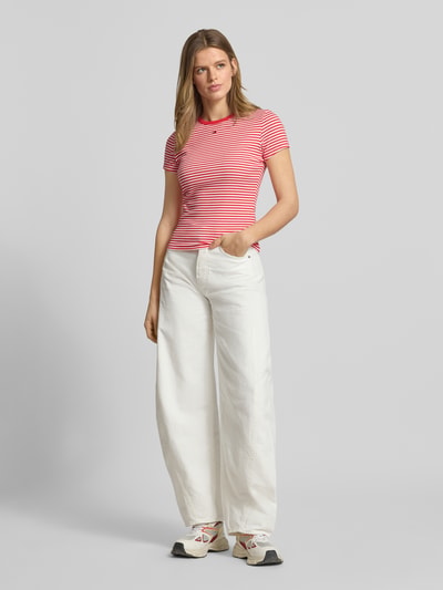Tommy Jeans slim fit T-shirt van katoenmix Rood - 1
