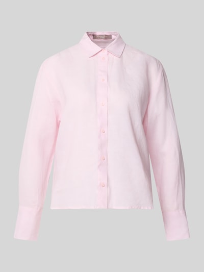 Produktfoto, Regular Fit Hemdbluse aus reinen Leinen von Christian Berg Woman Selection in zartem Rosa, langärmelig, glatte Textur.