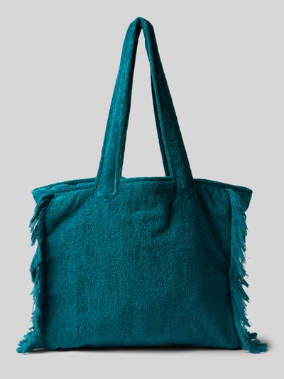 SUN OF A BEACH Strandtasche aus Frottee mit Fransen Petrol 4