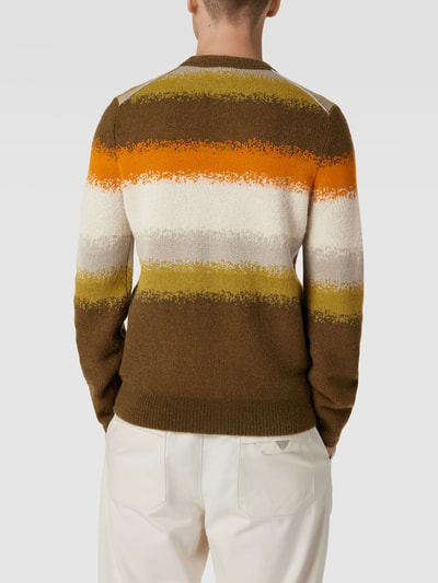 BOSS Orange Strickpullover mit Streifenmuster Modell 'KULTICO' Oliv 5