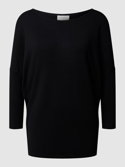 FREE/QUENT Sweter z dzianiny w jednolitym kolorze model ‘JONE’ Czarny 2