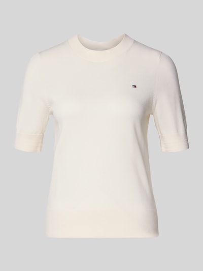 Tommy Hilfiger Regular Fit Strickpullover aus Baumwoll-Mix  Ecru 2