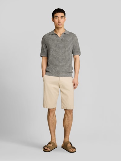 Tom Tailor Koszulka polo z mieszanki bawełny i lnu, krój regular fit Oliwkowy melanż 1