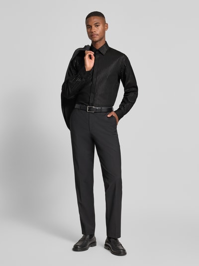 ETERNA Modern fit zakelijk overhemd met knoopsluiting Zwart - 1