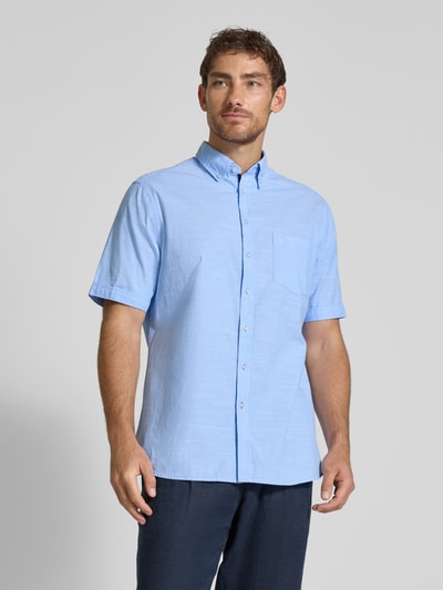 Christian Berg Men Regular fit vrijetijdsoverhemd met button-downkraag Bleu - 4