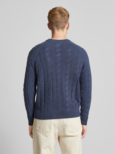 ECOALF Gebreide pullover met ribboorden, model 'TILOALF' Marineblauw - 5