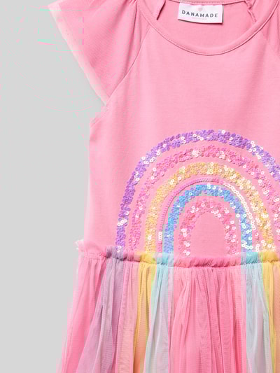 DANAMADE Jurk met tule en pailletten Felroze - 2