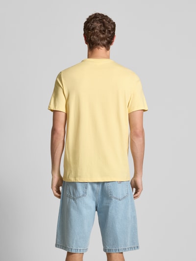 Calvin Klein Jeans T-shirt met geribde ronde hals Geel - 5