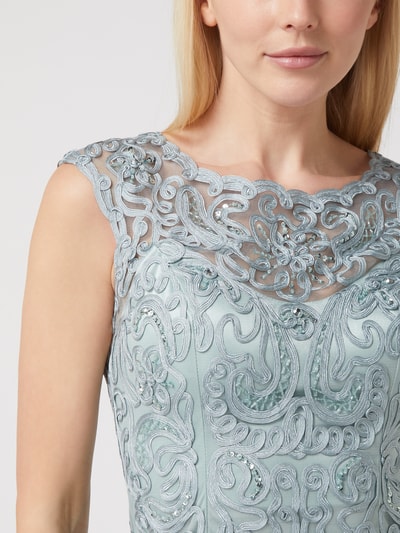 Luxuar Cocktailkleid mit Stickereien Mint 3