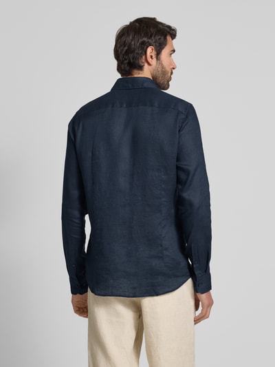 JOOP! Collection Slim Fit Leinenhemd mit Haifischkragen Marine 5