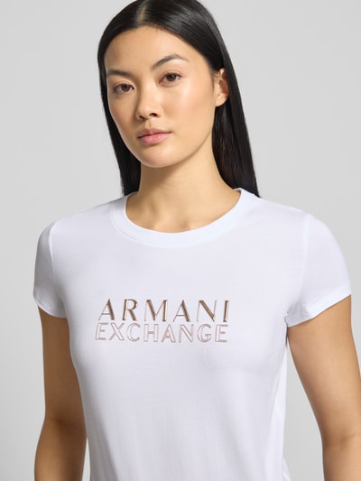 ARMANI EXCHANGE T-shirt z detalem z logo Biały 3