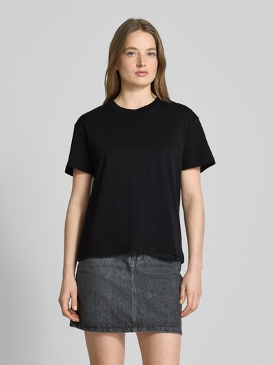 Stefanel T-Shirt mit Rundhalsausschnitt Black 4