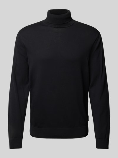 Armedangels Gebreide pullover met coltrui, model 'GAARDO' Zwart - 2