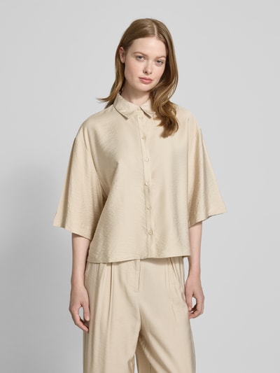 MSCH Copenhagen Bluzka o kroju relaxed fit z efektem marszczenia model ‘Nyla Amabella’ Beżowy 4