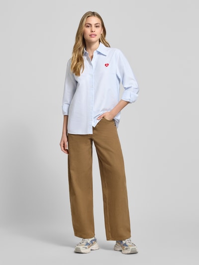 HUGO Oversized overhemdblouse van puur katoen, model 'ERSELIA' Lichtblauw - 1