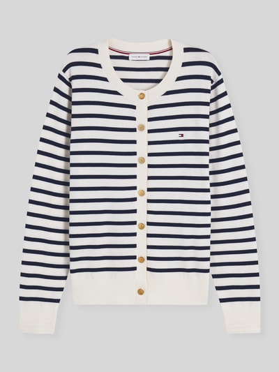 Tommy Hilfiger Regular Fit Strickjacke aus Baumwoll-Mix mit goldenen Knöpfen Ecru 2