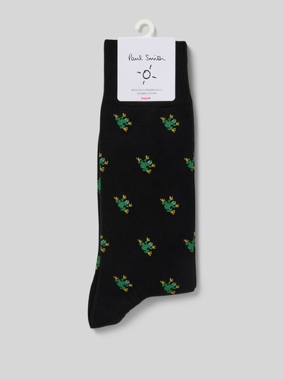 PAUL SMITH Socken mit Motiv-Stitching Modell 'FROG AND DUCK' Black 3