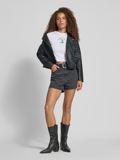 Only Slim fit T-shirt van puur katoen, model 'KARINA' Offwhite - 1