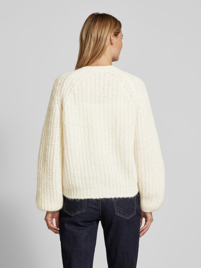 Lanius Cardigan van alpaca met V-hals Offwhite - 5