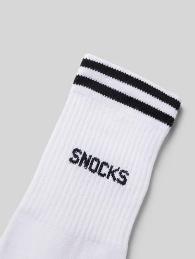 Snocks Socken im unifarbenen Design Modell 'Retro' Weiss 2