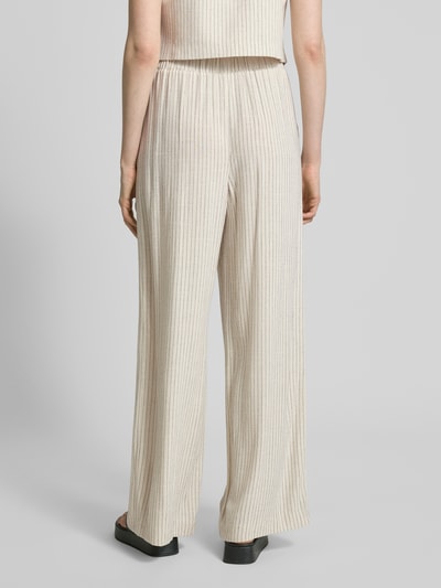 YAS Wide leg stoffen broek met elastische band, model 'LIRU' Offwhite - 5