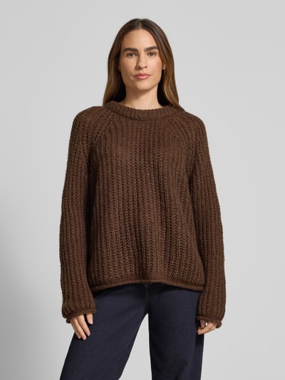 Smith and Soul Strickpullover mit Woll- und Mohair-Anteil Modell 'Raglan' Schoko 4