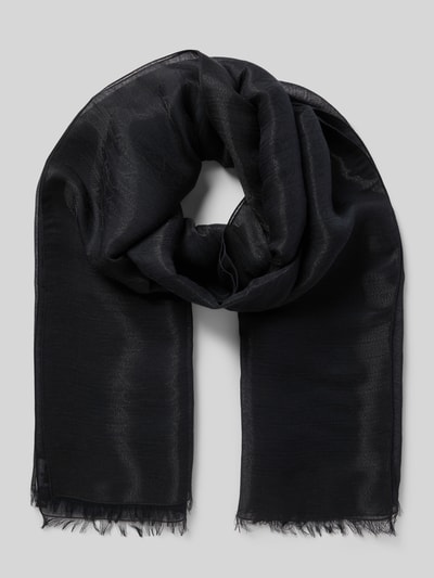 Emporio Armani Schal aus Modal-Mix mit Fransen Black 1