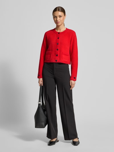 Betty Barclay Regular fit gebreid jack met ronde hals Rood - 1