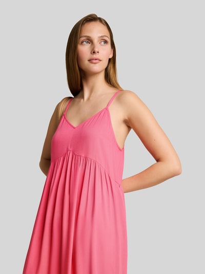 Tom Tailor Denim Freizeitkleid aus reiner Viskose mit Spaghettiträgern Rosa 3