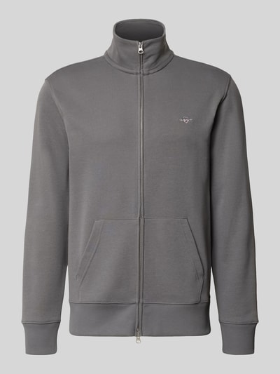 GANT Regular Fit Sweatjacke aus Baumwoll-Mix Stein 2