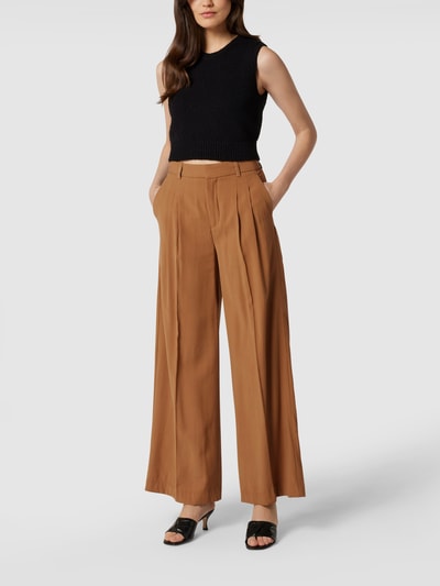 Mango Stoffhose mit Bundfalten Dunkelbraun 1