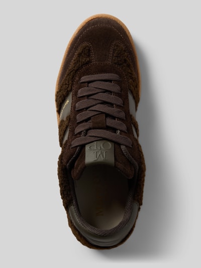 Produktfoto, Sneaker aus Leder-Textil-Mix Modell 'COURT W 5' von Marc O'Polo, braune Töne, runde Formen, strukturierte Oberfläche, Damen Sneaker von Marc O'Polo