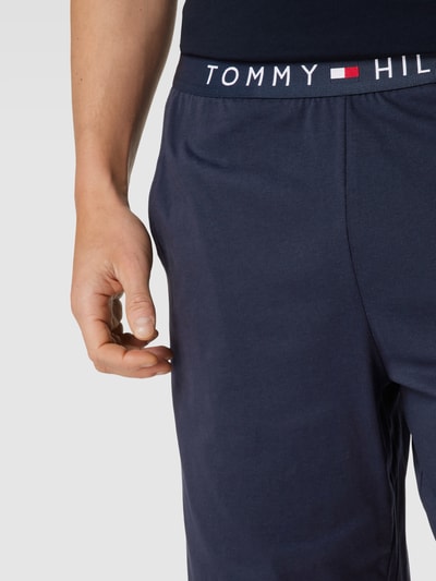 Tommy Hilfiger Sweatshorts met elastische band met logo, model 'JERSEY SHORT' Donkerblauw - 3