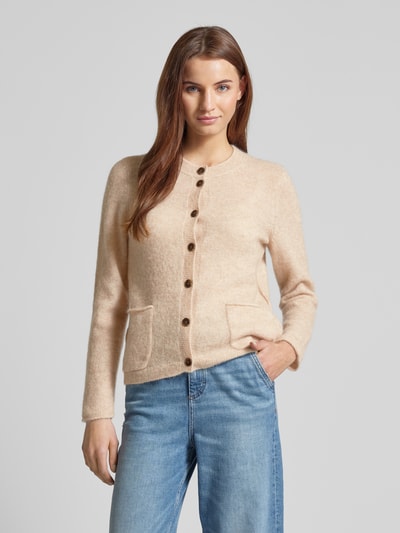 MAERZ Muenchen Strickcardigan mit Eingrifftaschen Beige Melange 4