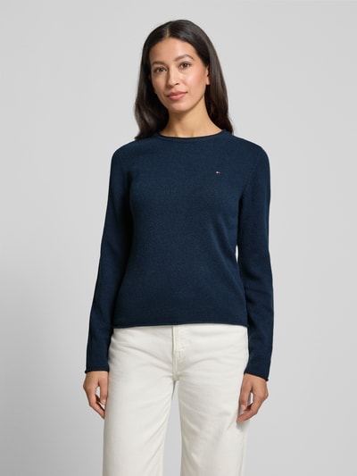 Tommy Hilfiger Slim Fit Strickpullover aus reiner Wolle Marine 4