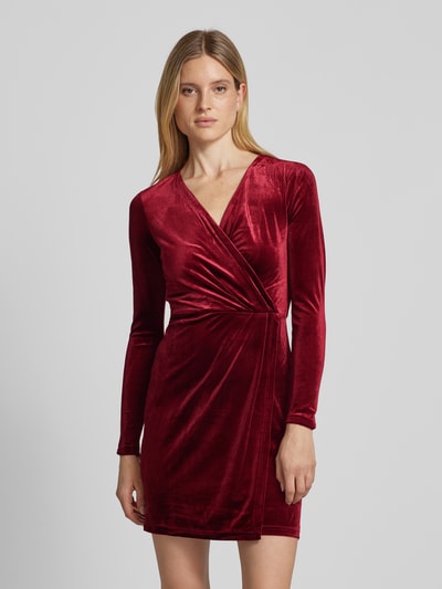 mbyM Knielanges Kleid mit V-Ausschnitt Modell 'MADENA' Bordeaux 4